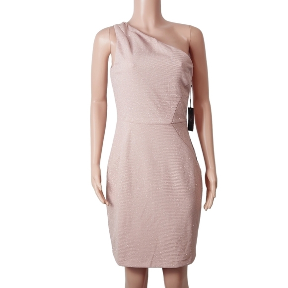 VINCE Comuto One Shoulder Shimmer Sheath Dress Size: 10 - Picture 1 of 14